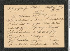 Seite 2, Eingelegte Postkarte, Beilage 1 zu Tagebuch "Kirchberg a. W." (NHMW-PRAE-BBB-70-Beilage-1)